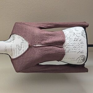 In Charge milk chocolate brown woven cropped sweater. XSmall